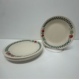 Corelle FARM FRESH Bread And Butter Plates Green Check Set of 6 Corning 6 3/4”
